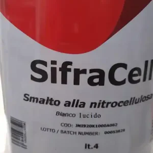 Tijdelijk Beschikbaar Smalto industriale alla nitrocellulosa Sifracell Bianco lucido 4lt 326